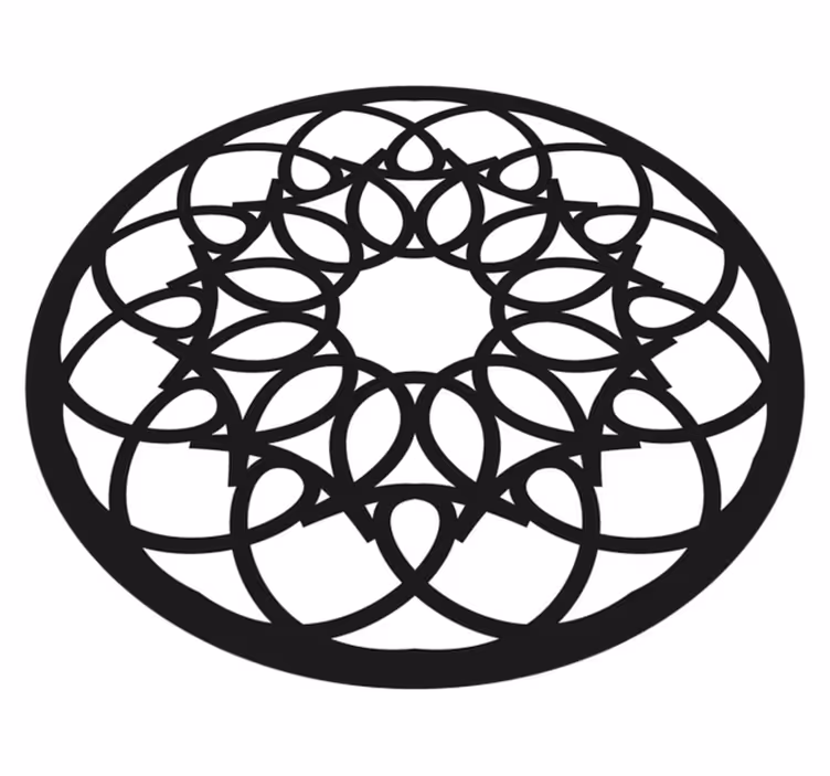 Tapete vinílico de mandala padrão preto intrincado - TenStickers