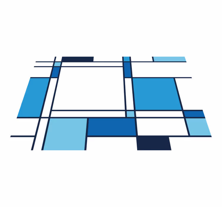 Tapete vinílico moderno motivo geométrico azul - TenStickers