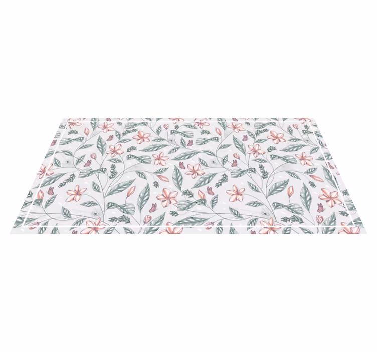 Tapete vinílico flores e plantas padrão verde floral - TenStickers