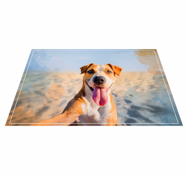 Tapete vinílico de animais retrato canino sorridente - TenStickers