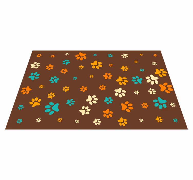 Tapete vinílico estampa de animal motivos vibrantes de patas - TenStickers