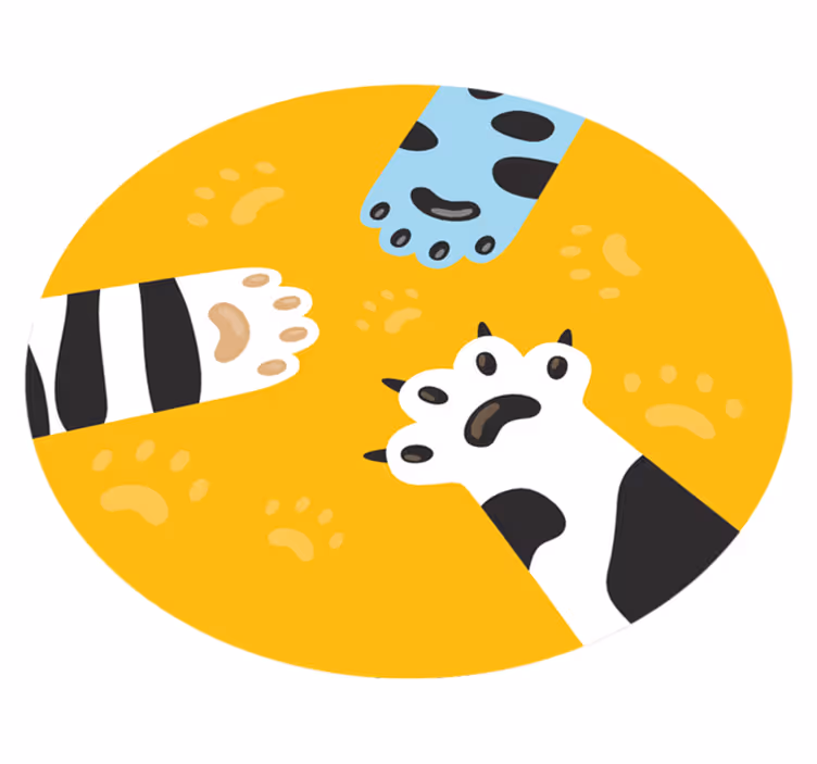 Tapete vinílico de animais pegadas de gatos - TenStickers