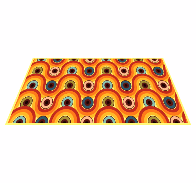 Tapetes geométricos circulares dos anos 70 - TenStickers