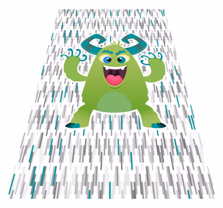 Tapete vinílico infantis personagem monstro verde - TenStickers