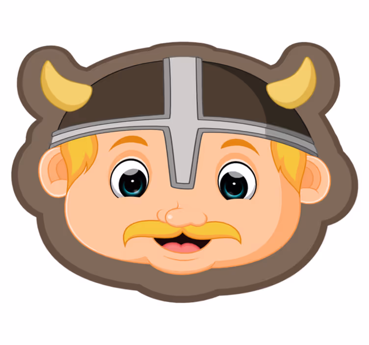 Tapete vinílico infantis personagem viking loiro - TenStickers