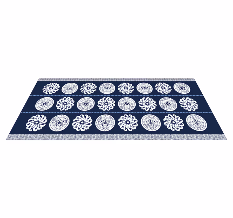 Tapete vinílico de mandala padrões azul marinho - TenStickers