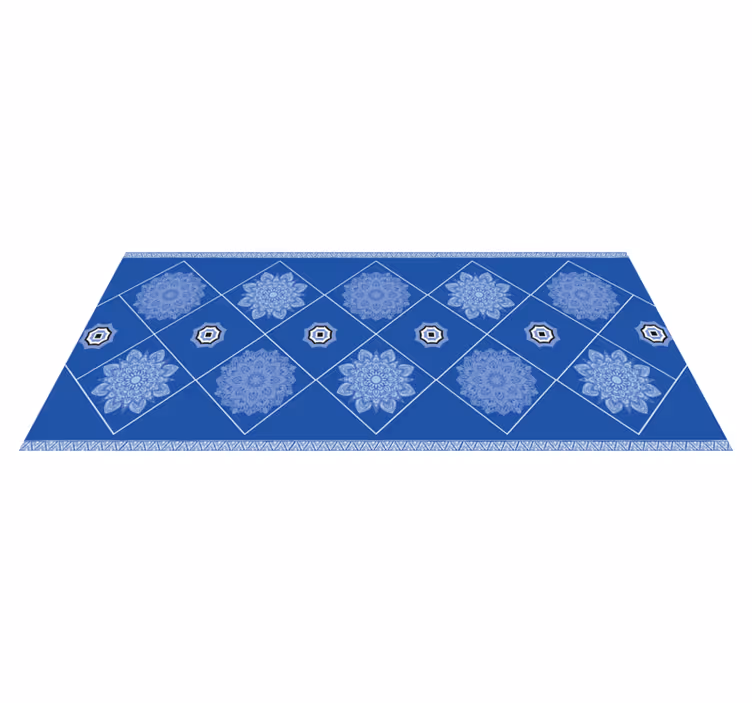 Tapete azul mandalas patchwork azul - TenStickers