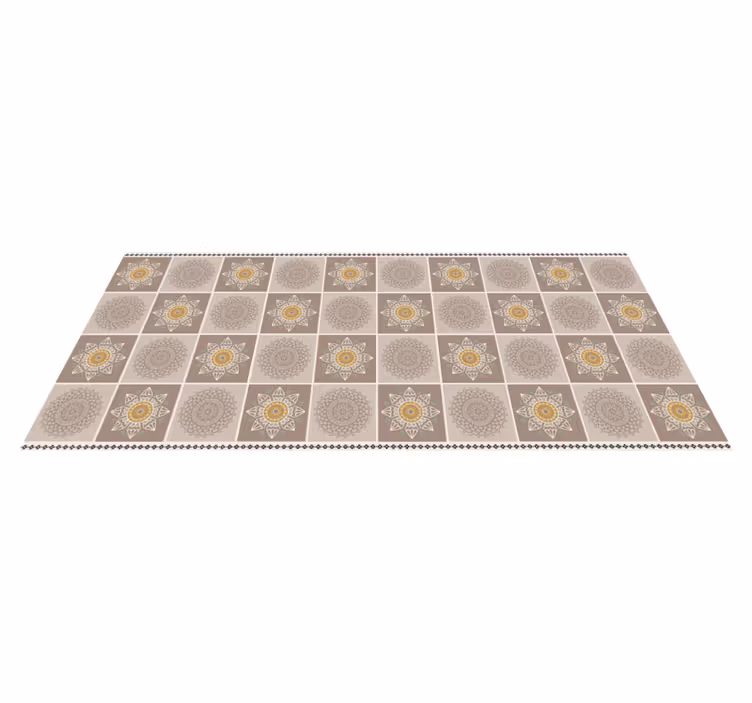 Tapete vinílico de mandala azulejos florais intrincados - TenStickers