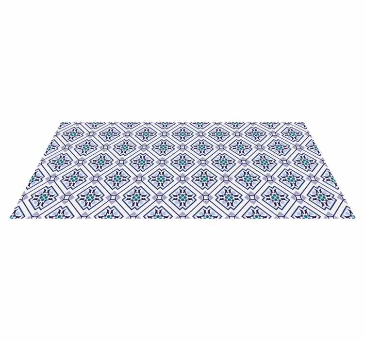 Tapete vinílico sala de estar design de medalhão em azulejo - TenStickers