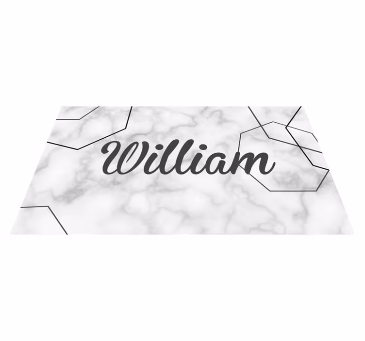 Tapete vinílico quarto mármore com nome personalizado - TenStickers