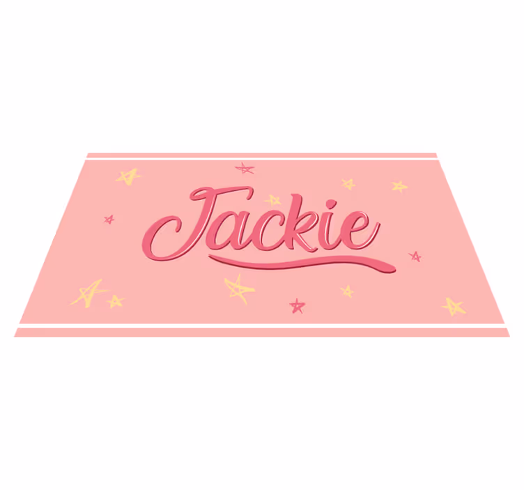 Tapete vinílico juvenil nome rosa com estrelas - TenStickers