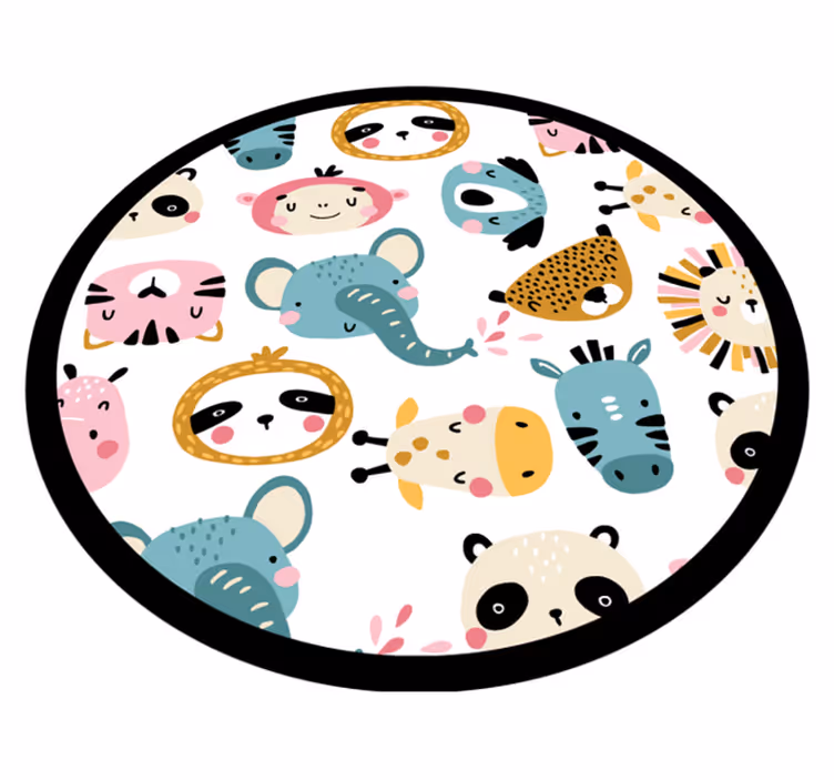 Crianças animais da selva infantil tapete de vinil - TenStickers