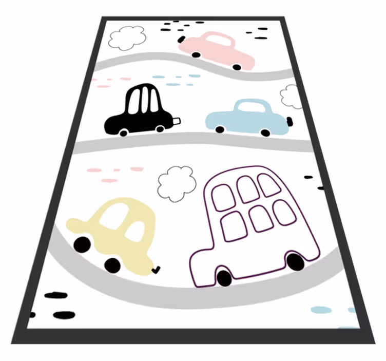 Tapete vinílico para bebés estradas escandinavas - TenStickers