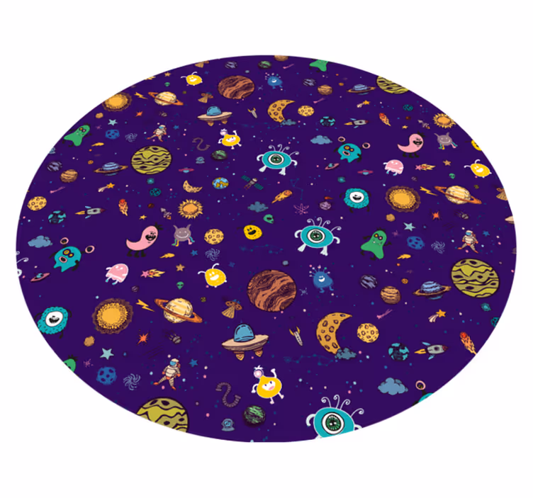 Tapete em vinil infantil aventura de criaturas cósmicas - TenStickers