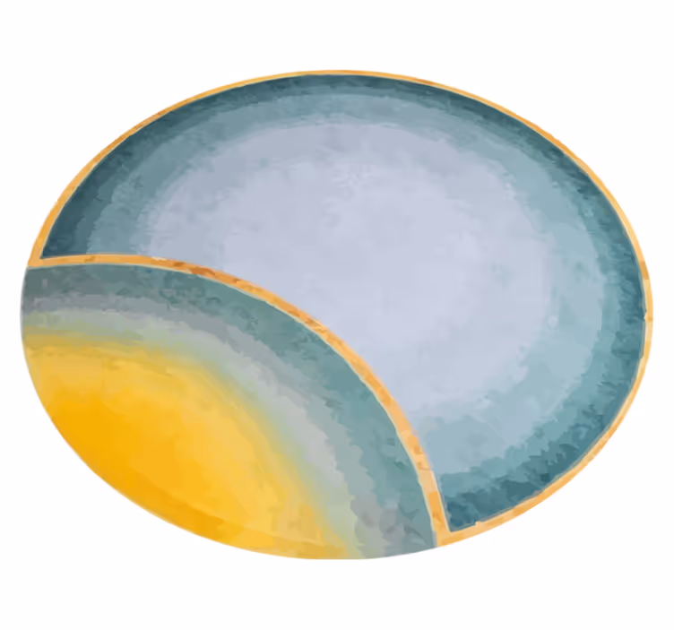 Tapete vinílico minimalista forma circular abstrata - TenStickers