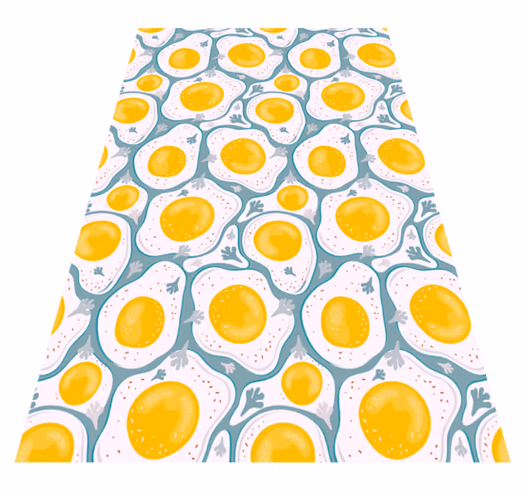 Tapete vinílico cozinha padrão de ovo ensolarado - TenStickers