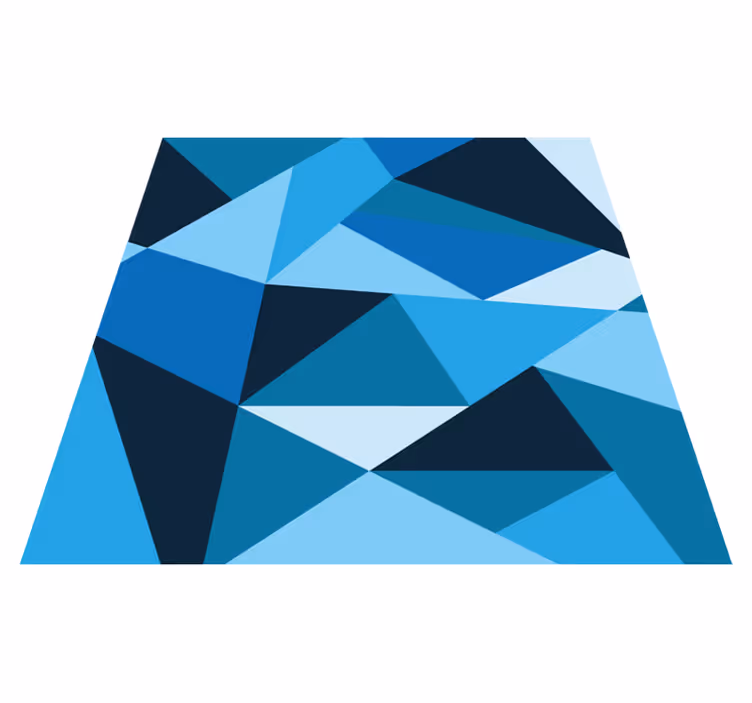 Tapete vinílico geométricas padrões triangulares azuis - TenStickers