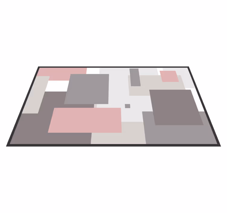 Tapete vinílico sala de estar composição quadrada abstrata - TenStickers