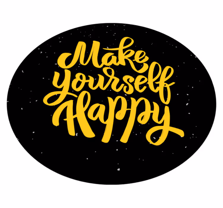 Tapete vinílico frases e textos faça você mesmo feliz - TenStickers
