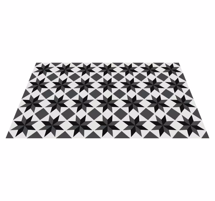 Estrelas e quadrados em azulejo tapete de vinil - TenStickers
