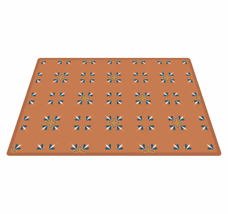 Ladrilhos de terracota com carpete de ladrilhos de padrão azul - TenStickers