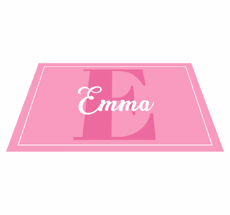 Tapete em vinil infantil design rosa com inicial - TenStickers