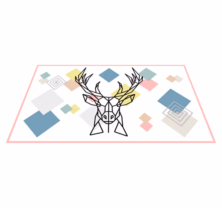 Tapete vinílico geométricas arte de veado de origami - TenStickers