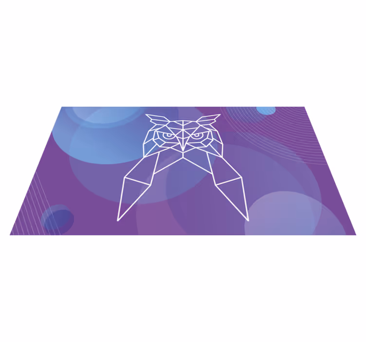 Tapete vinílico de animais arte geométrica de coruja - TenStickers
