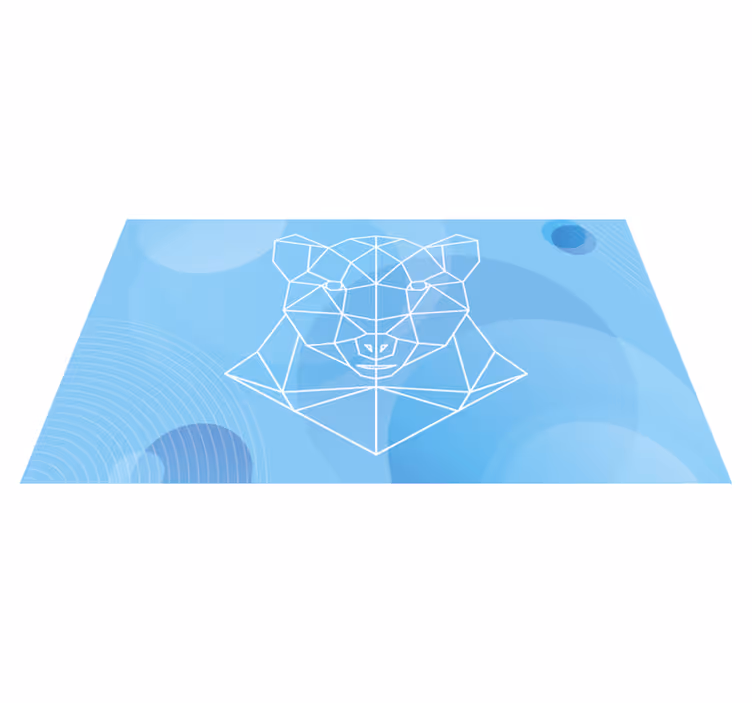 Tapete vinílico de animais contorno de urso geométrico - TenStickers