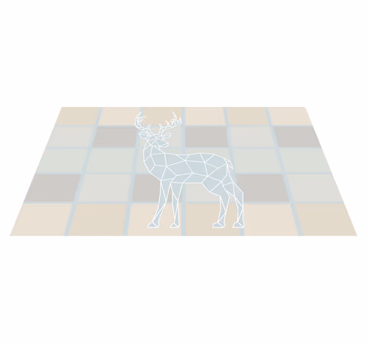 Tapete vinílico de animais motivo de veado de origami - TenStickers