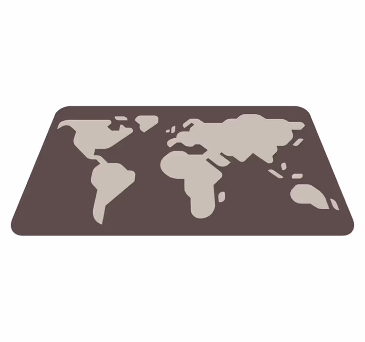 Tapete vinílico de mapa mundial em tom bege e cinza - TenStickers