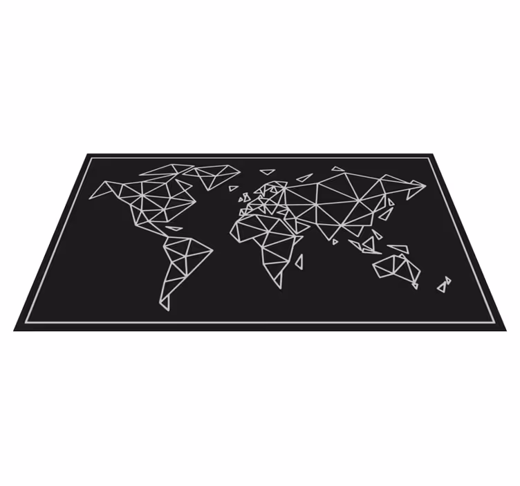 Tapete vinílico de mapa mundial ilustração geométrica - TenStickers