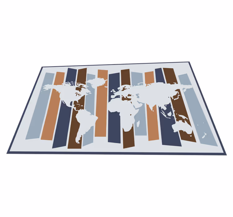 Tapete vinílico de mapa mundial motivo de listras abstratas - TenStickers