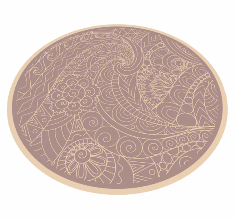 Tapete vinílico de mandala motivo circular intrincado - TenStickers