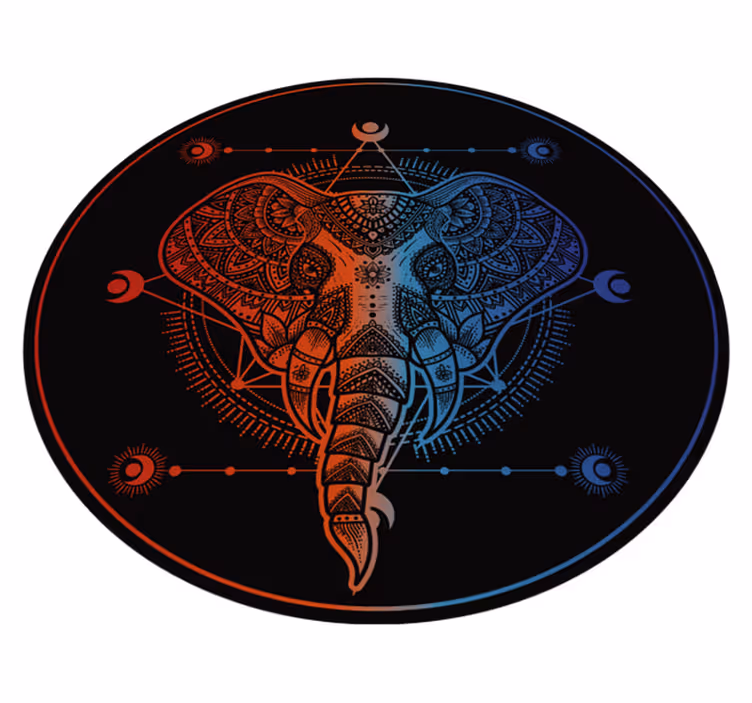 Tapete vinílico de mandala arte de elefante - TenStickers
