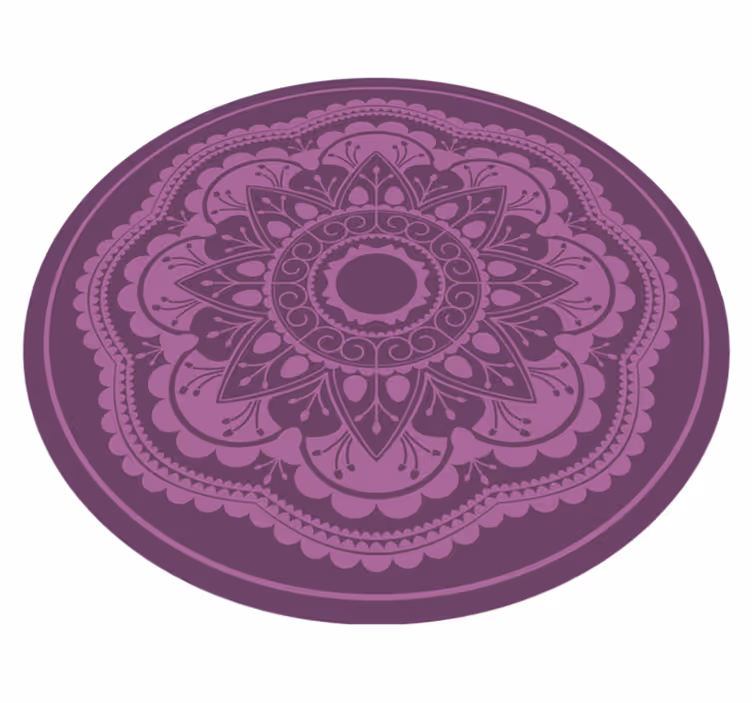 Tapete vinílico de mandala design circular roxo - TenStickers