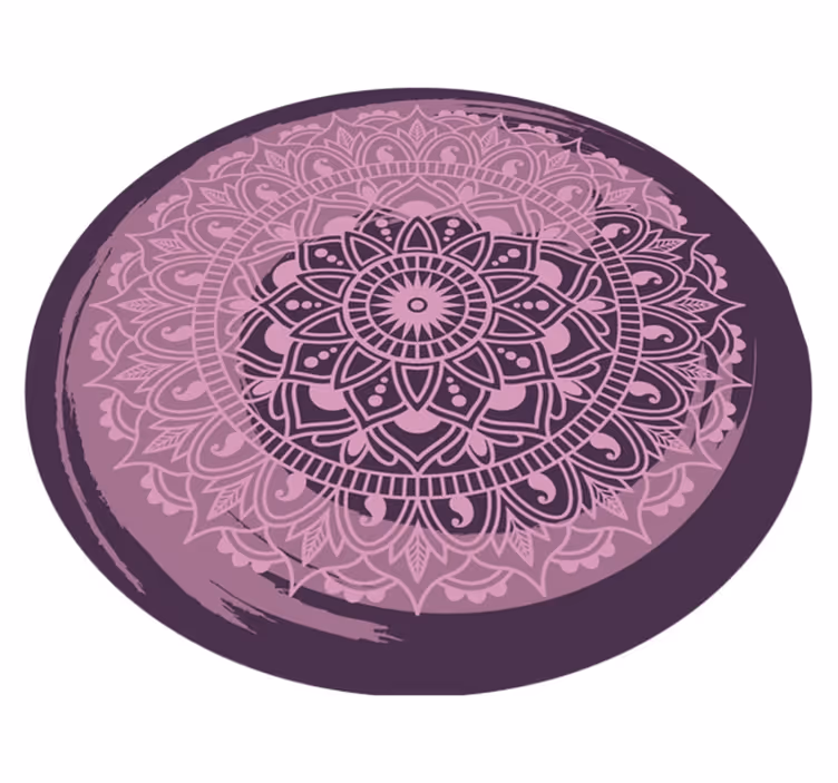 Tapete vinílico de mandala motivo rosa elaborado - TenStickers