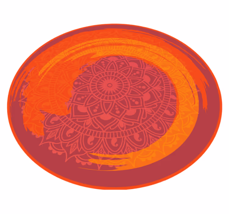 Tapete vinílico de mandala motivo radiante vermelho - TenStickers