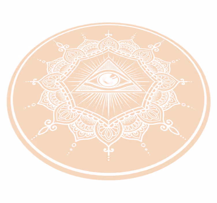 Tapete vinílico de mandala olho bege que tudo vê - TenStickers
