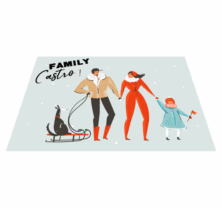 Tapete vinílico com nome família de inverno personalizada - TenStickers