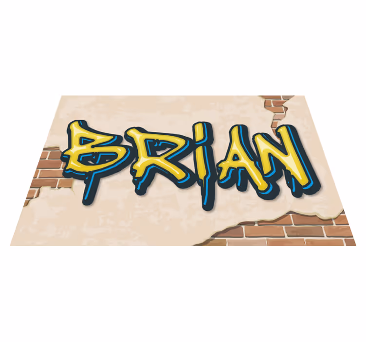 Grafite e tapete personalizado com textura de tijolo - TenStickers
