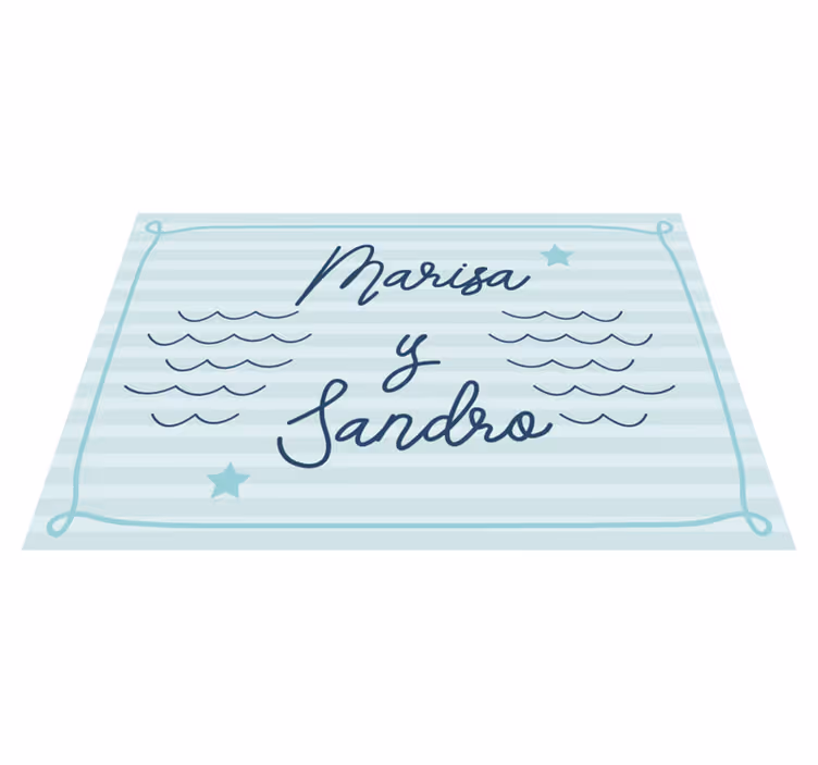Tapete vinílico quarto nomes de casais marinhos - TenStickers