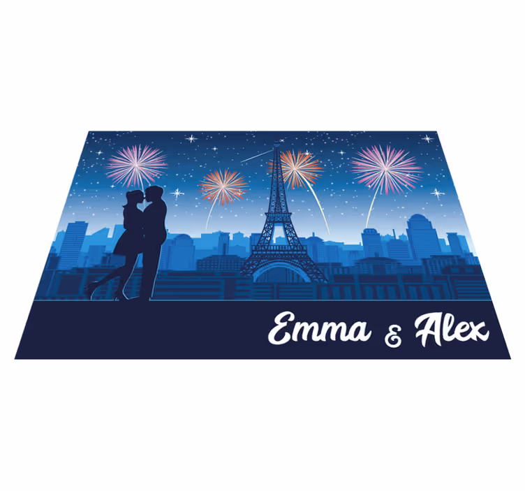 Tapete vinílico com nome romance parisiense - TenStickers