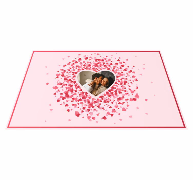 Tapete vinílico quarto formato de coração com foto - TenStickers