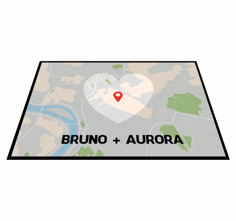 Tapete vinílico com nome localização de mapa personalizada - TenStickers
