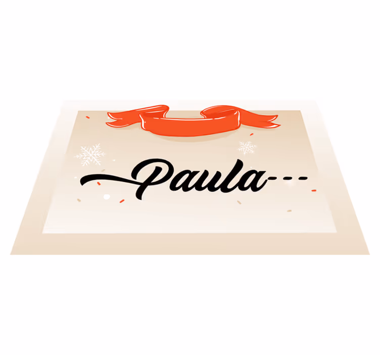 Tapete vinílico do Natal nome personalizado com design bege - TenStickers