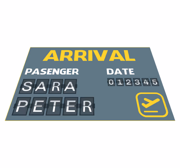 Tapete vinílico com nome passagem aérea de chegada - TenStickers