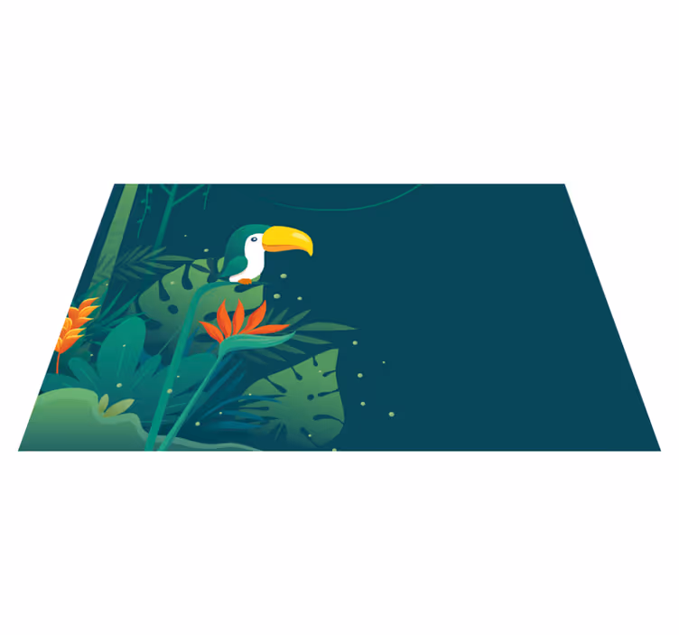 Tapete vinílico natureza cena de tucano tropical - TenStickers