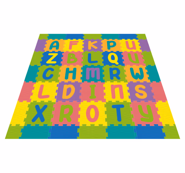 Imitação de borracha com letras tapete de brincar para bebês - TenStickers