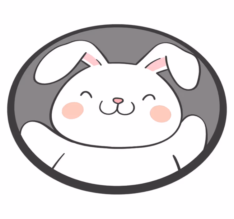 Tapete vinílico infantis desenho de coelho branco - TenStickers